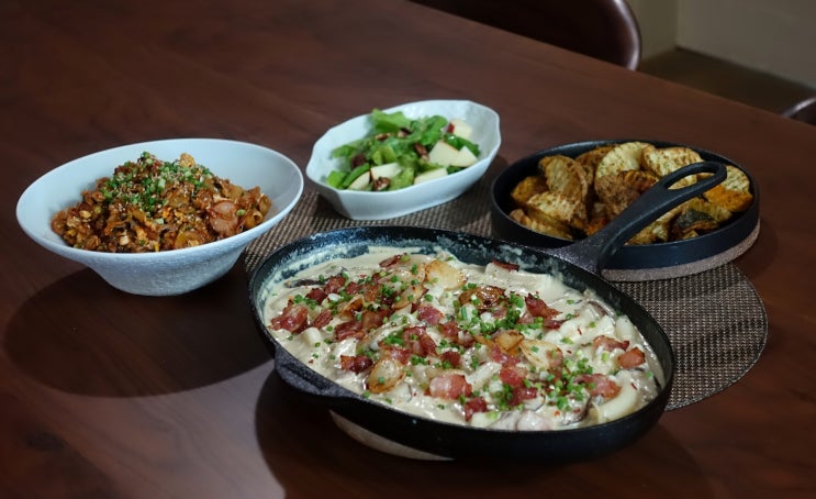  하루종일 분식:크림떡볶이,김볶, 웨지감자,새우구이,새우라면