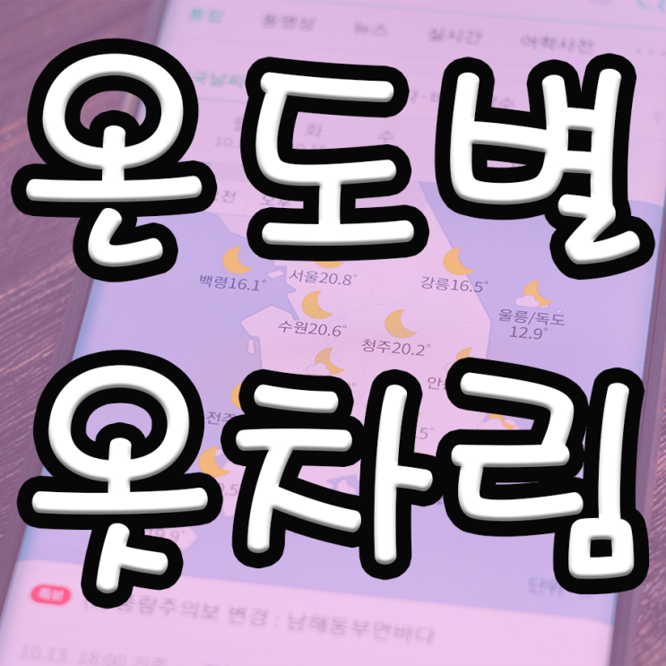 온도별 기온별 옷차림 / 날씨에 알맞는 코디 정보