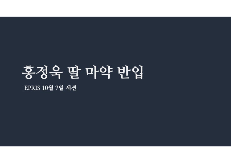  [이슈브리핑] 홍정욱 딸 마약 반입 사건