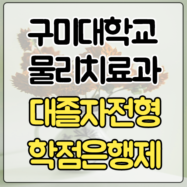  구미대학교 물리치료과 수능,내신없이 대졸자 전형으로 입학하는 방법 알아보고 지원해보자!