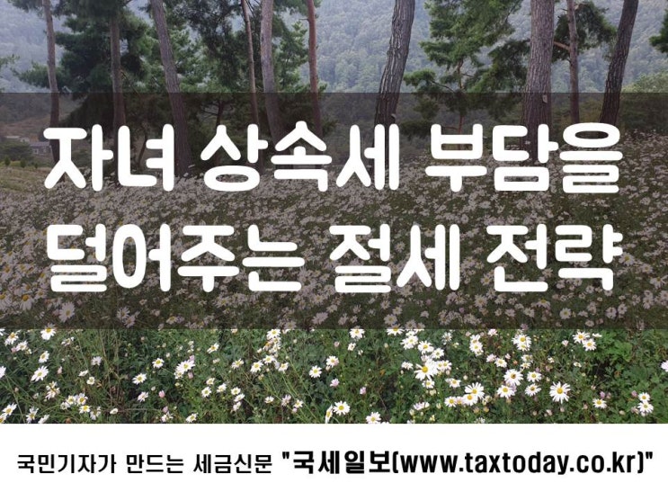  자녀 상속세 부담을 덜어주는 절세 전략