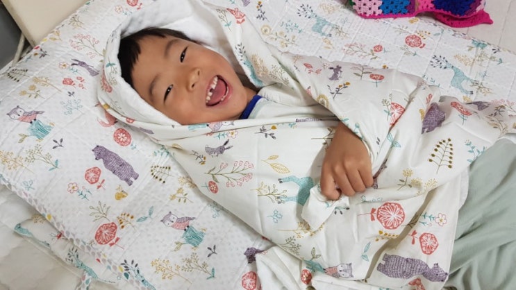  아기블랭킷 활용 포몽드 사계절  토퍼형 낮잠이불 세트