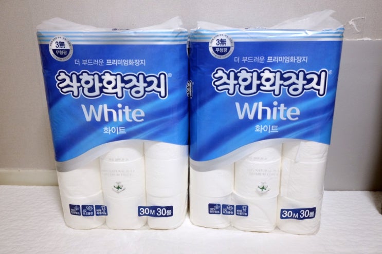  먼지없는 휴지 : 착한화장지 무형광 두루마리 3겹 화장지