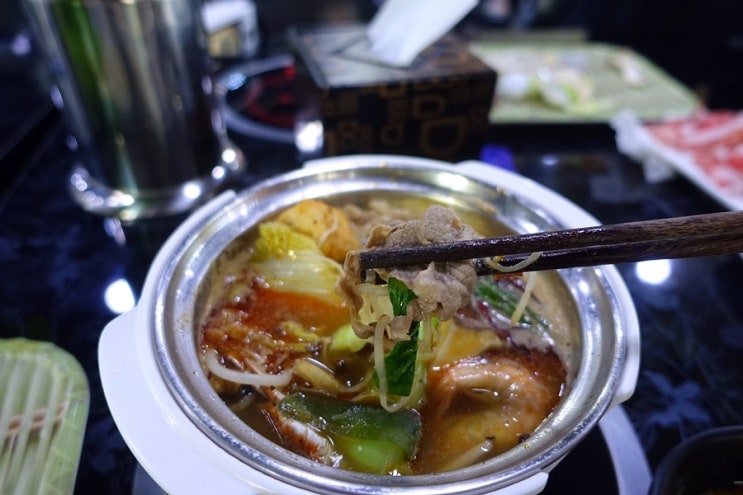  경성대 훠궈 맛집:혜자로운 무한리필 훠궈집'금산충칭샤브샤브'