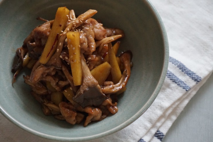 고구마 반찬 만들기, 돼지고기 버섯 고구마 조림 만드는 법