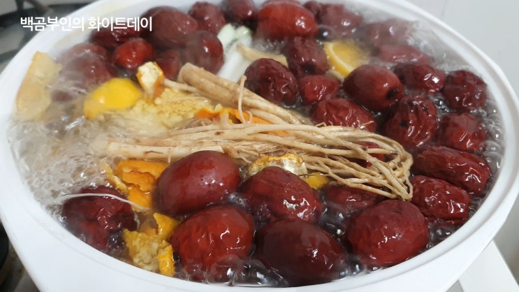  대추차 끓이는법 감기에 좋은 차 만들기