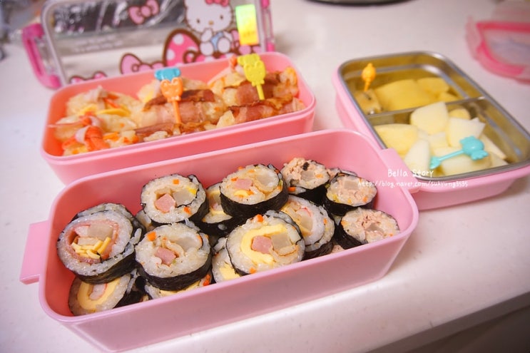  유치원 소풍 도시락 현실 버전이에요!