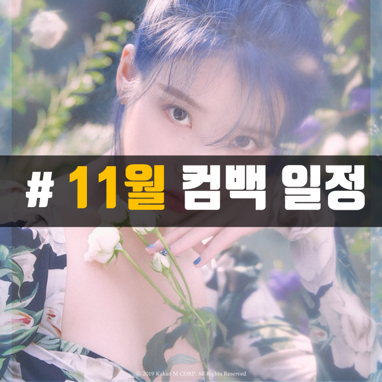  2019년 11월 컴백 아이돌/가수 일정 정리