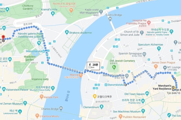  프라하성 : B코스 가족권 입장료, 도보로 가는길 - 성이르지성당/황금소로/구왕궁 관람