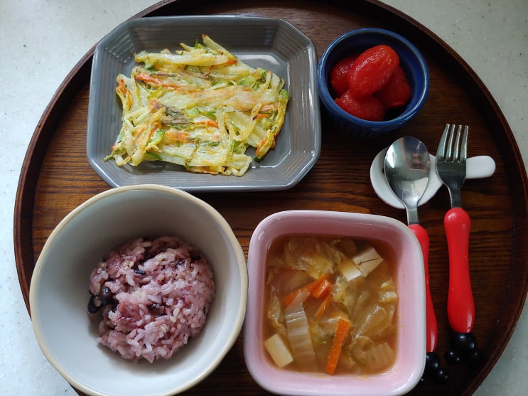  ［엄마표집밥］ 3살 아이반찬 야채전 꿀토마토 냉장고파먹기
