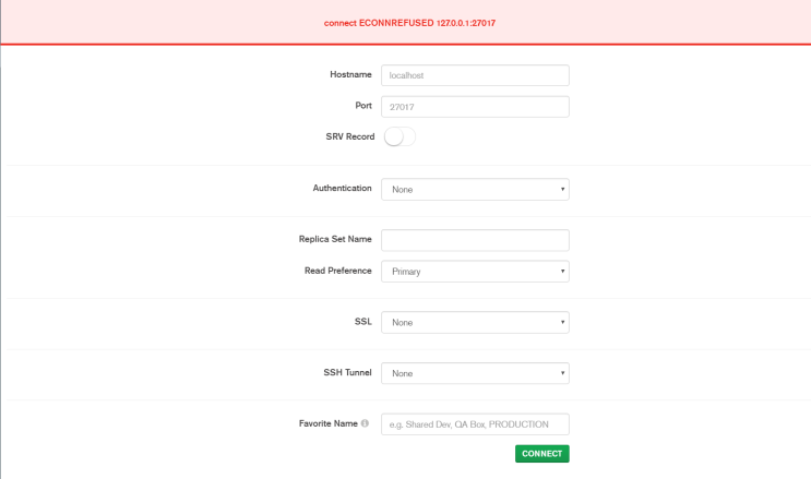  [MongoDB 오류] MongoDB connect ECONNREFUSED 127.0.0.1:27017 오류 해결법