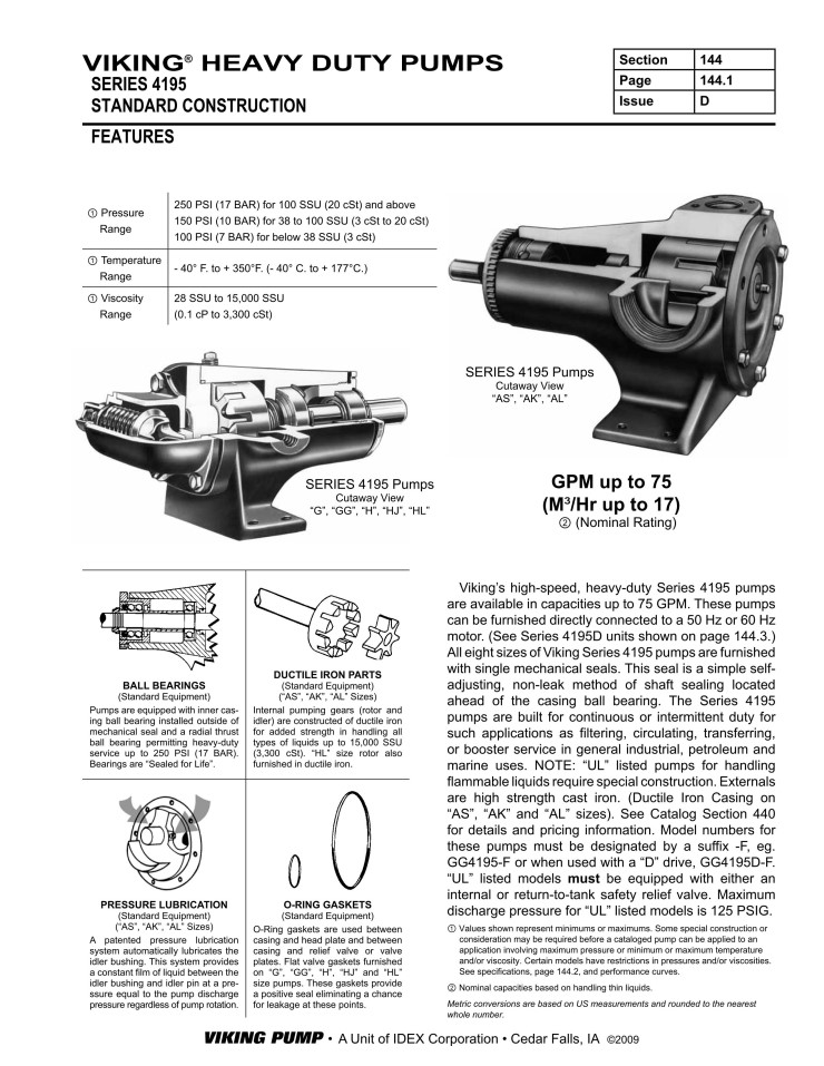  VIKING PUMP, GG4195, HL4195, 펌펙스테크(PUMPEXTECH), 031)611-3396