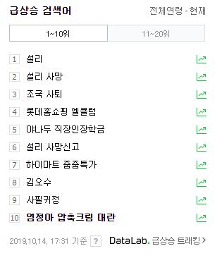  조국과 설리 그리고 토스 실검 마케팅