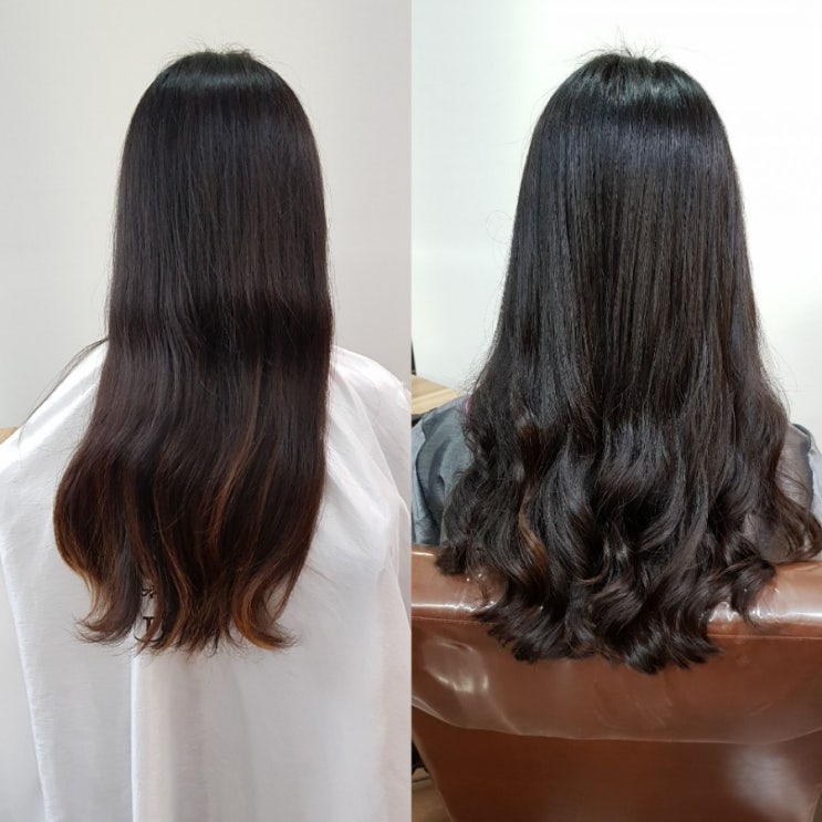  긴머리 웨이브펌은 c컬보다 s컬이 탄력있어요 안락동미용실