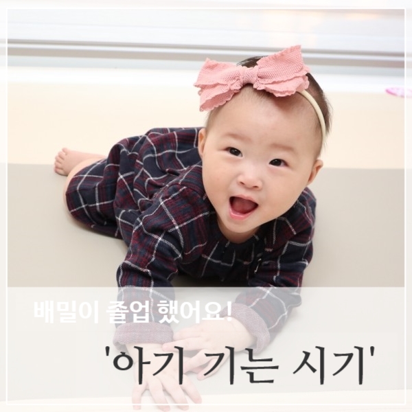  아기 기는 시기 9개월 조금 느리지만 배밀이 졸업