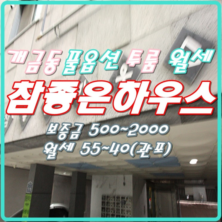  개금동 풀옵션 투룸 월세(참좋은하우스)