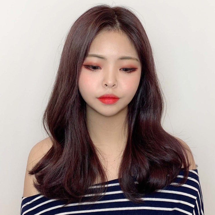  중간머리 s컬펌 요즘대세 핑크바이올렛 염색 고민없이gogo!!