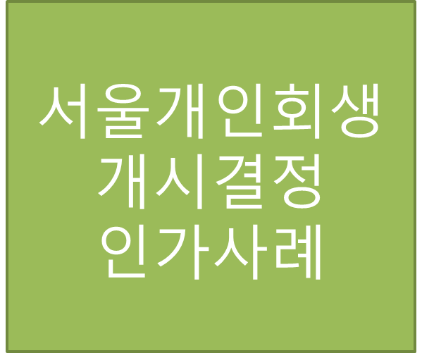  2019년 서울개인회생 신청부터 인가까지 성공사례