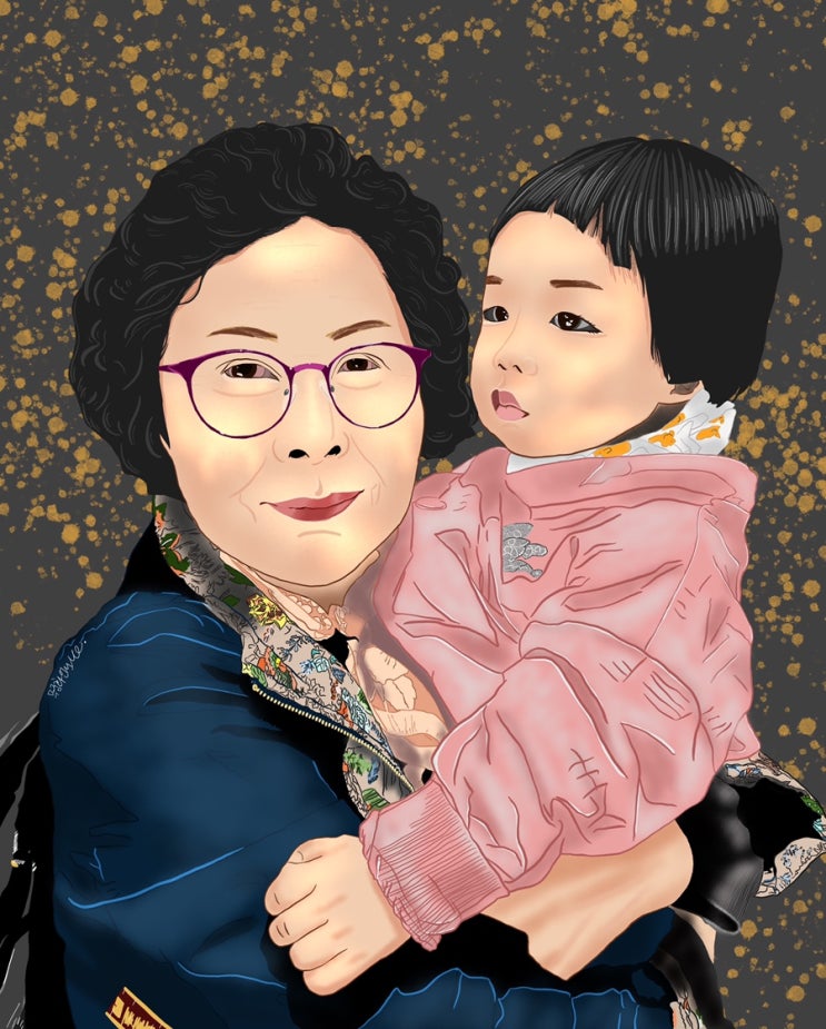  아이패드로 그려 보는 “엄마와 대박이”가족팝아트