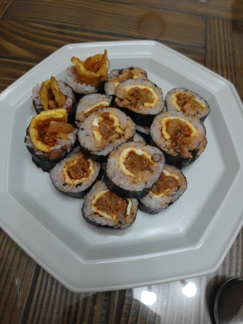  김치달걀김밥만들기