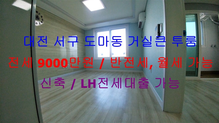  (대전 서구 도마동) LH전세대출까지 가능한 신축 거실큰 투룸 ^^ 전세, 월세, 반전세 모두 가능한 매물입니다 ~!