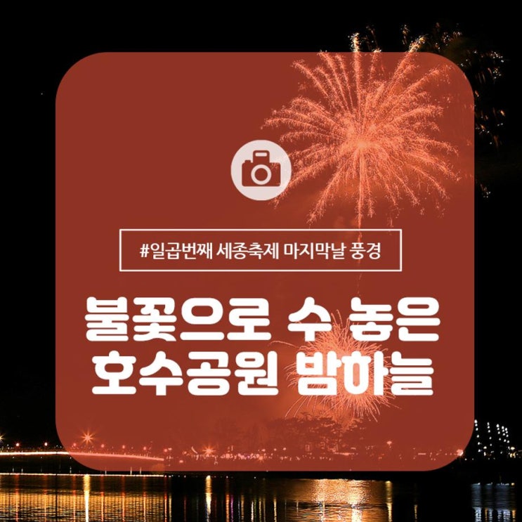  [세종축제] 호수공원의 밤하늘에 불꽃으로 수 놓다