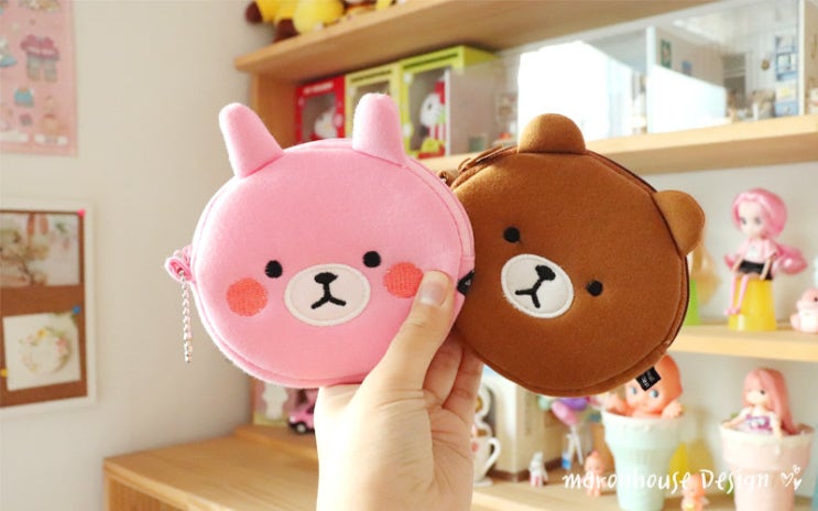  [도다미 서포터즈] 애니멀 가든 동전지갑 (핑크토끼 / 브라운 곰)