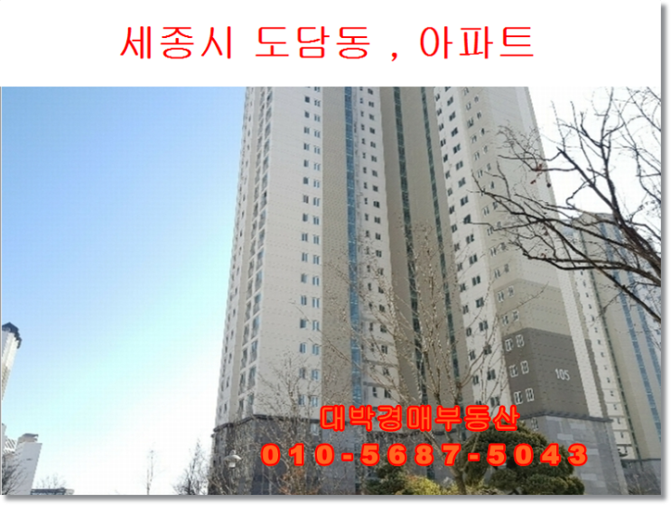  세종경매 도담동 아파트경매 대박경매부동산 도램마을1단지
