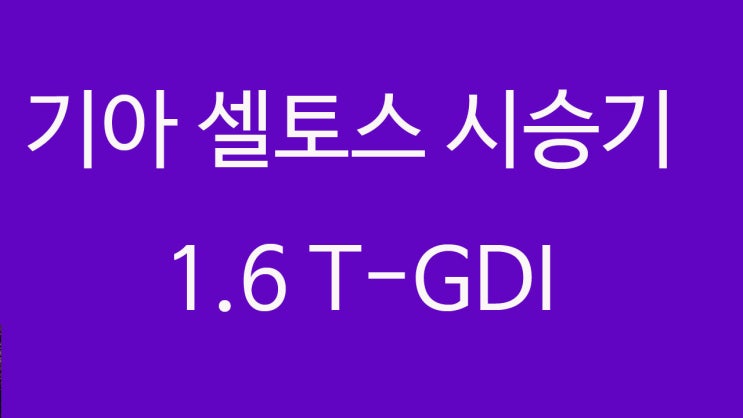  기아 셀토스 시승기SUV 1.6T GDI