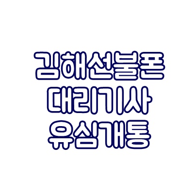  김해선불폰 대리기사 유심개통