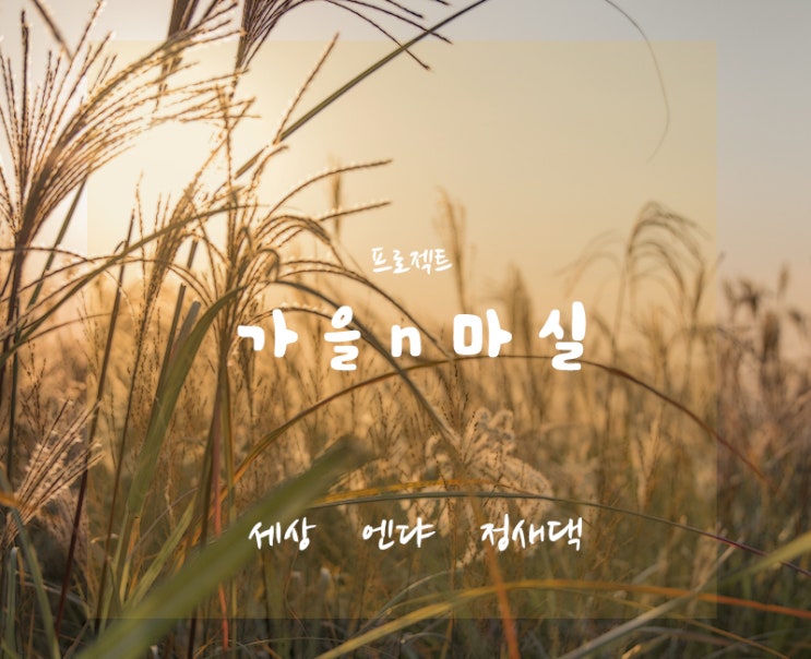  [함뜨모집] 프로젝트 '가을 n 마실' /  세상 · 엔댜 · 정새댁 · 연일 섬유