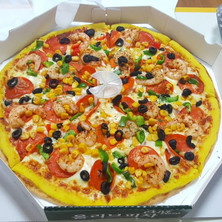  [광주 북구 피자 맛집] 올리브피자! 쉬림프피자에 페퍼로니 추가! 야채랑 고구마무스는 무료!