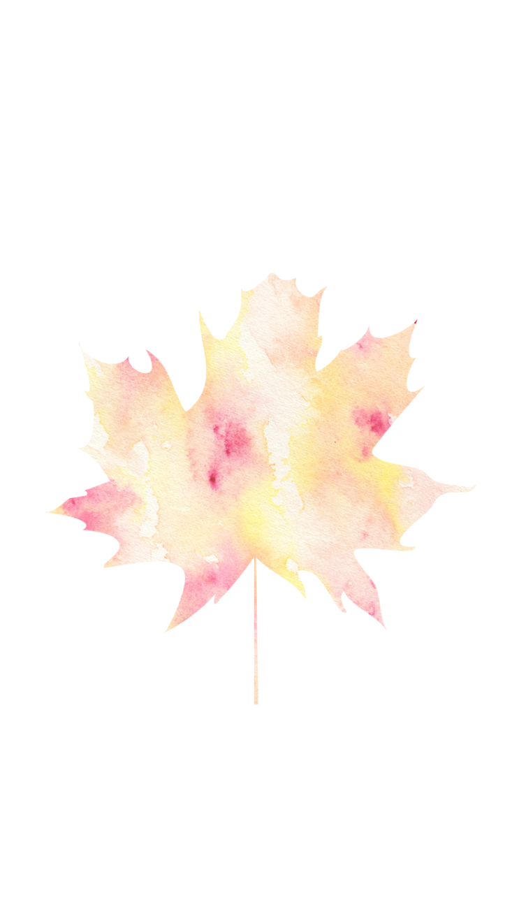  은은한 수채화 가을 낙엽 autumn leaf 휴대폰 배경화면
