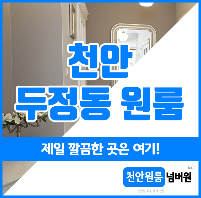  천안 두정동 원룸, 제일 깔끔한 곳은 여기!