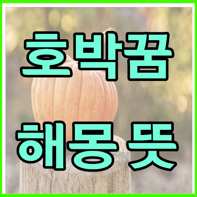 호박꿈 무슨 의미인지 해몽풀이해봐요