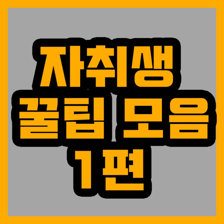  자취생 자취꿀팁 & 혼자놀기 1편