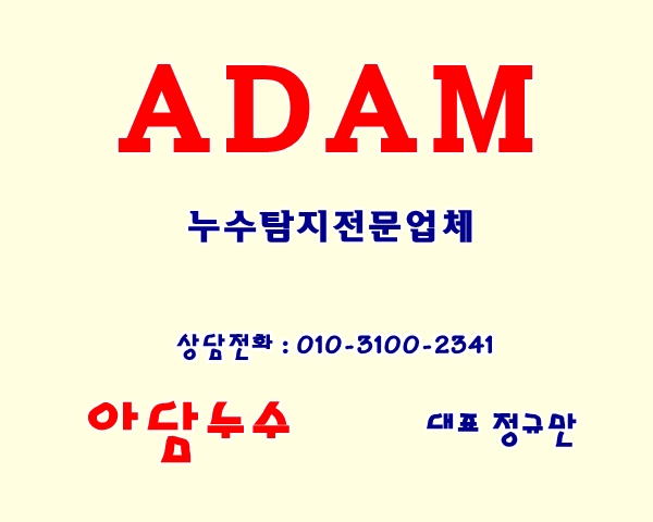  아담 누수 탐지 전문업체