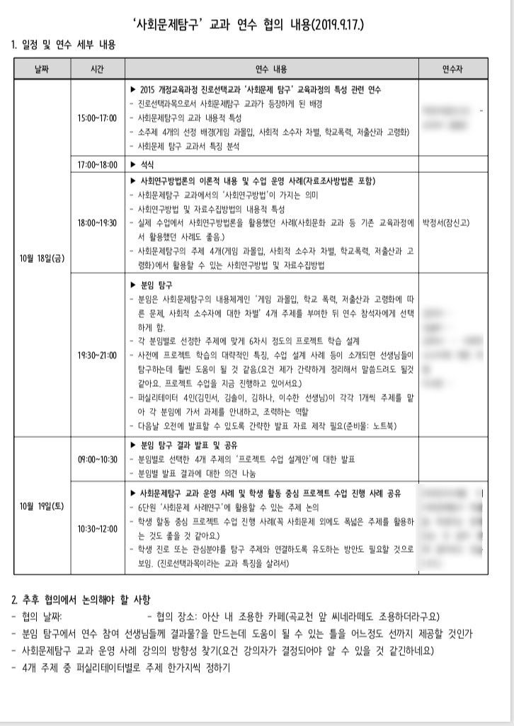 2015 개정교육과정 - 신설교과 '사회문제탐구' 연수 기획 과정 및 연수 결과 : 네이버 블로그 2015 개정교육과정 - 신설교과 '사회문제탐구' 연수 기획 과정 및 연수 결과 : 네이버 블로그