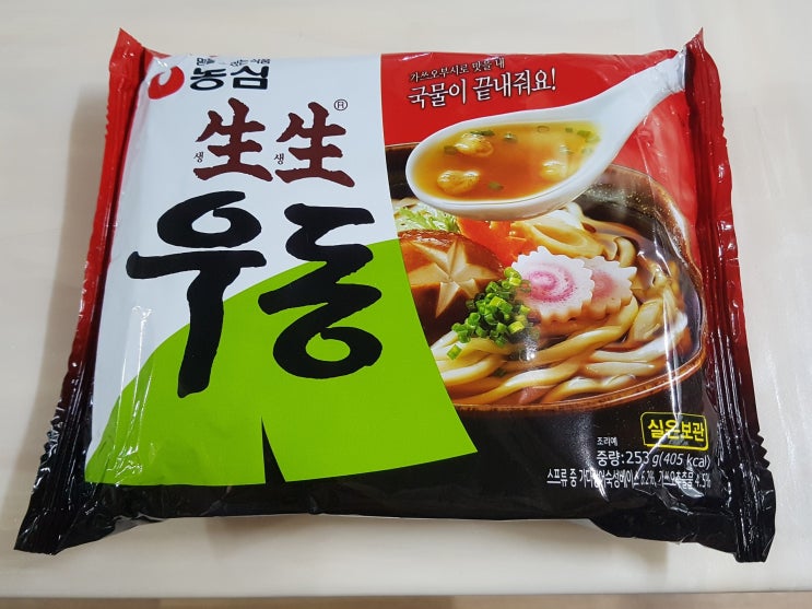  농심 생생우동 봉지 라면 칼로리(열량) 및 영양성분정보 소개 (물양, 조리법)