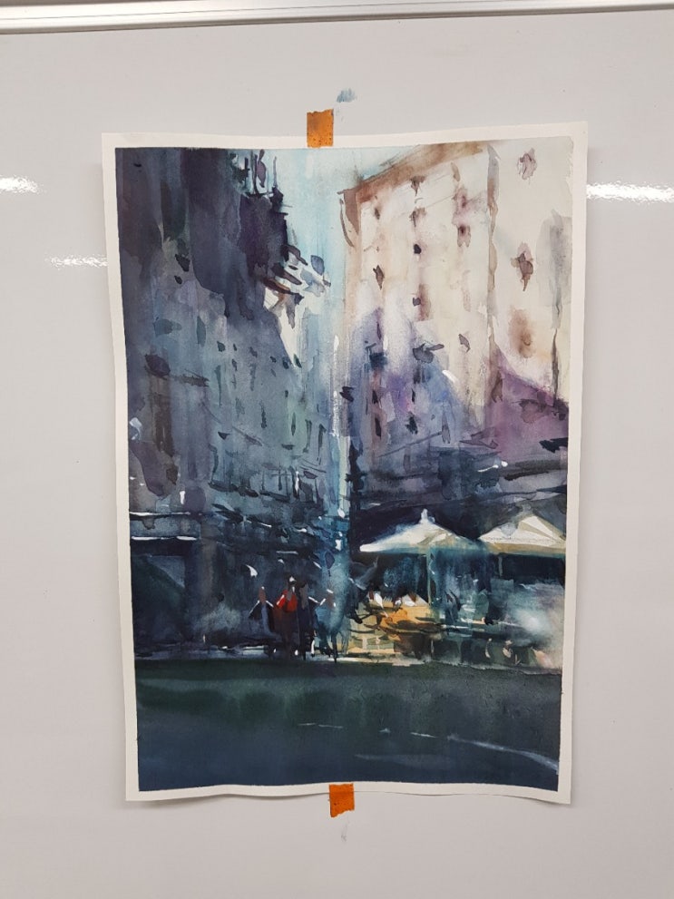  (zubkvic 모작)카페가 있는거리, 종이가 주는 차이점.