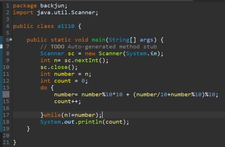  JAVA 1110번