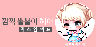  [KMS 캐시] 메이플스토리 깜찍 뿔뿔이(깜뿔) 헤어 믹스염색표(믹염)_ 2019 Ver.
