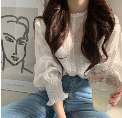  엔젤 자수레이스블라우스