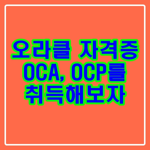 오라클 자격증 : OCA, OCP를 취득해보자!