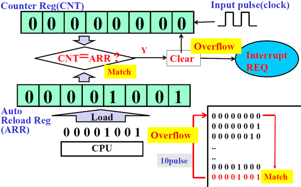 [마이크로 컴퓨터 응용] Cortex-M4 TIMER Counter 모드