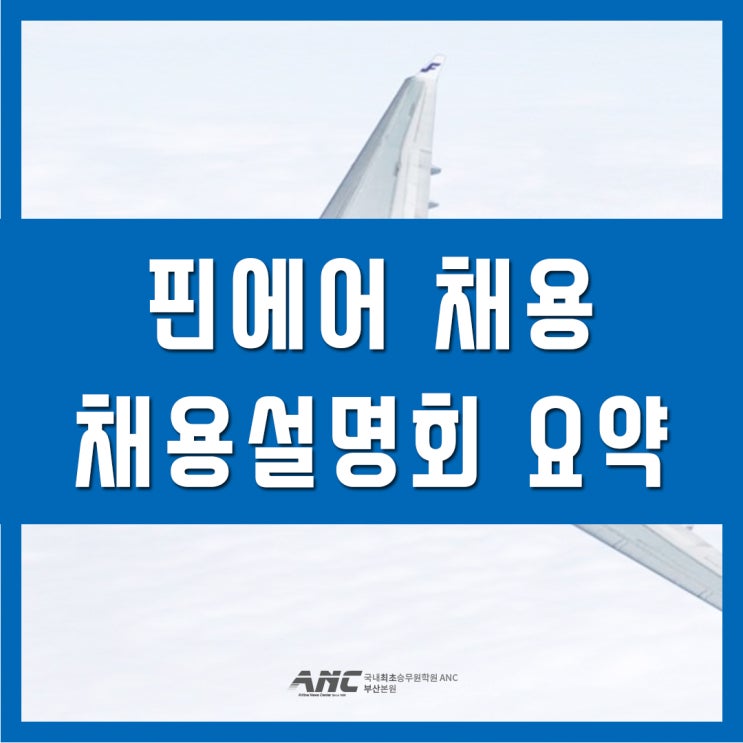  핀에어 채용설명회 요약 ANC대행