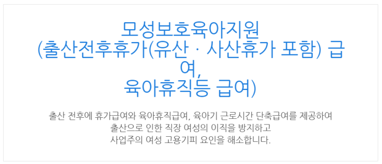 [아이사랑포털] 모성보호육아지원