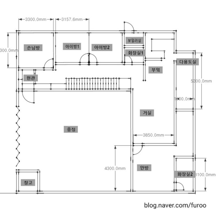 전원주택 개구리의 주택  컨설팅-중정주택 설계 평면/도면 3