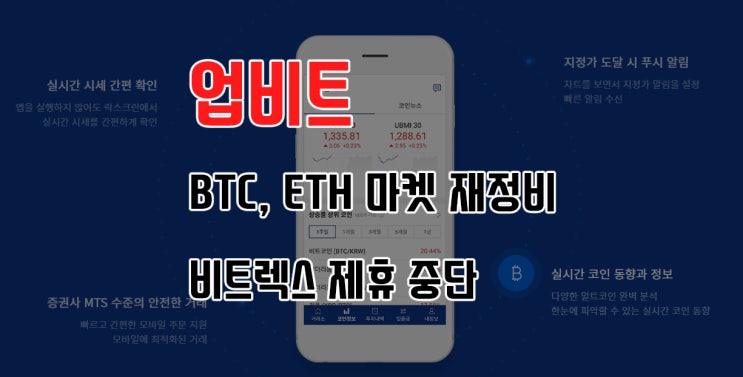 업비트 비트렉스 제휴 중단, BTC, ETH 마켓 일시 정지 시크릿 코인 이벤트 진행