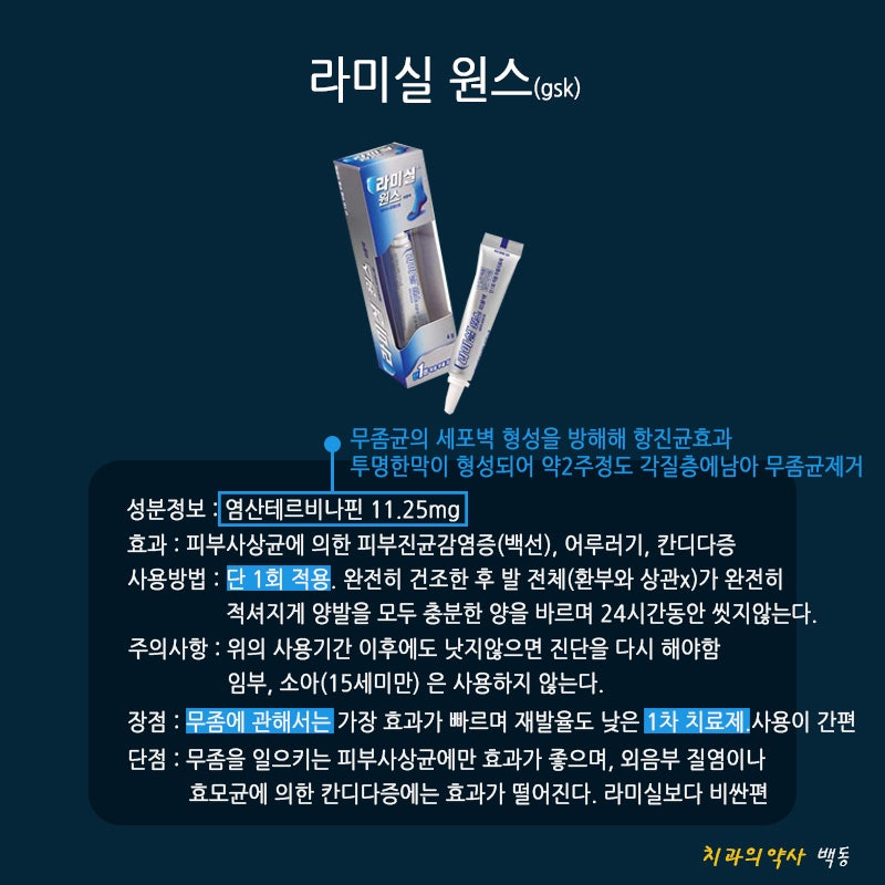 무좀] 약사가 알려주는 무좀약, 무좀연고! 사용방법과 그 차이에 대해 알아보자(라미실 Vs 라미실원스 Vs 카네스텐 Vs 나미솔 Vs  무조날) : 네이버 블로그